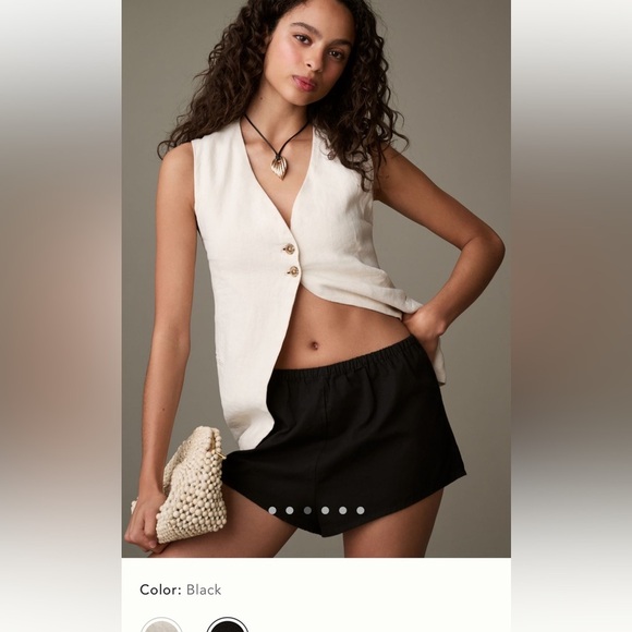 NWT new medium Anthropologie linen tap shorts black flouncy - Picture 8 of 15